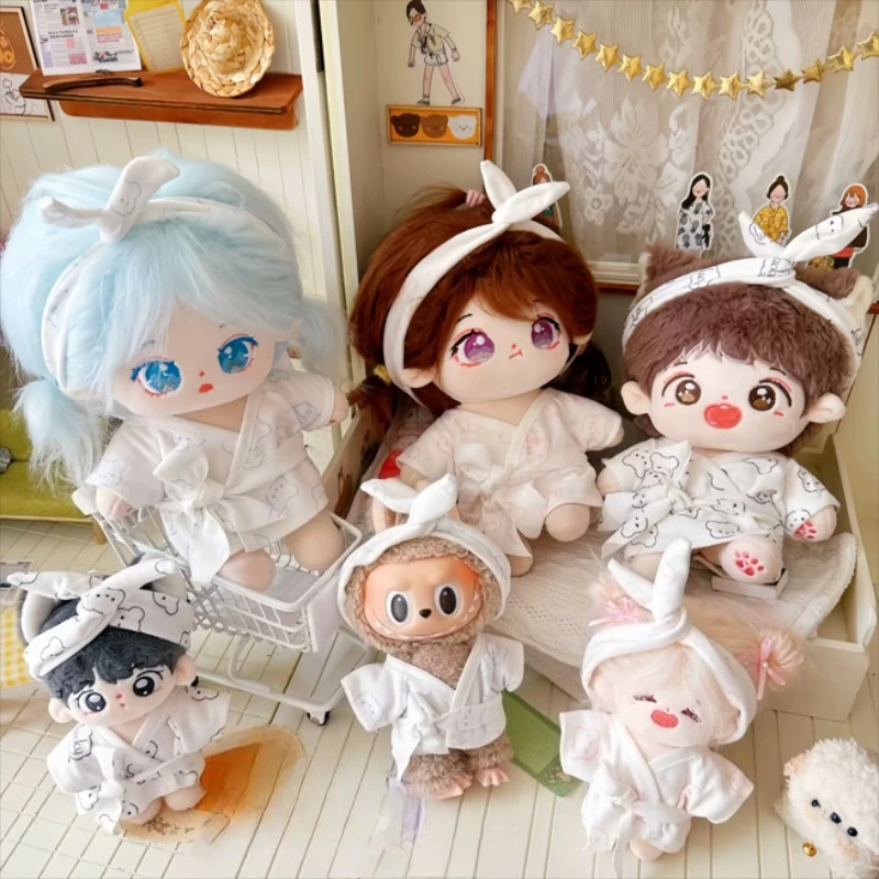 Ropa 3.0 Labubu Roupas Pijamas Roupão Bonito Urso Conjunto de Pijama Boneca Acessórios para Cabeça