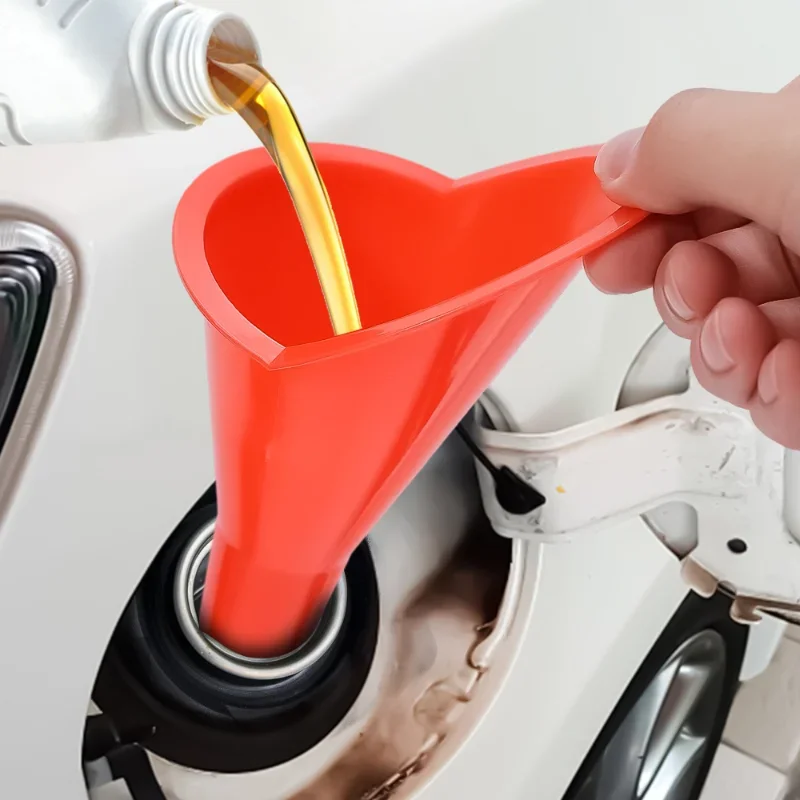 Car Long Stem Plastic Funnel Anti-Splash Gasoline Engine Oil Refuelling Funnels Auto Motorcycle Oil Filler Tools Car Accessories