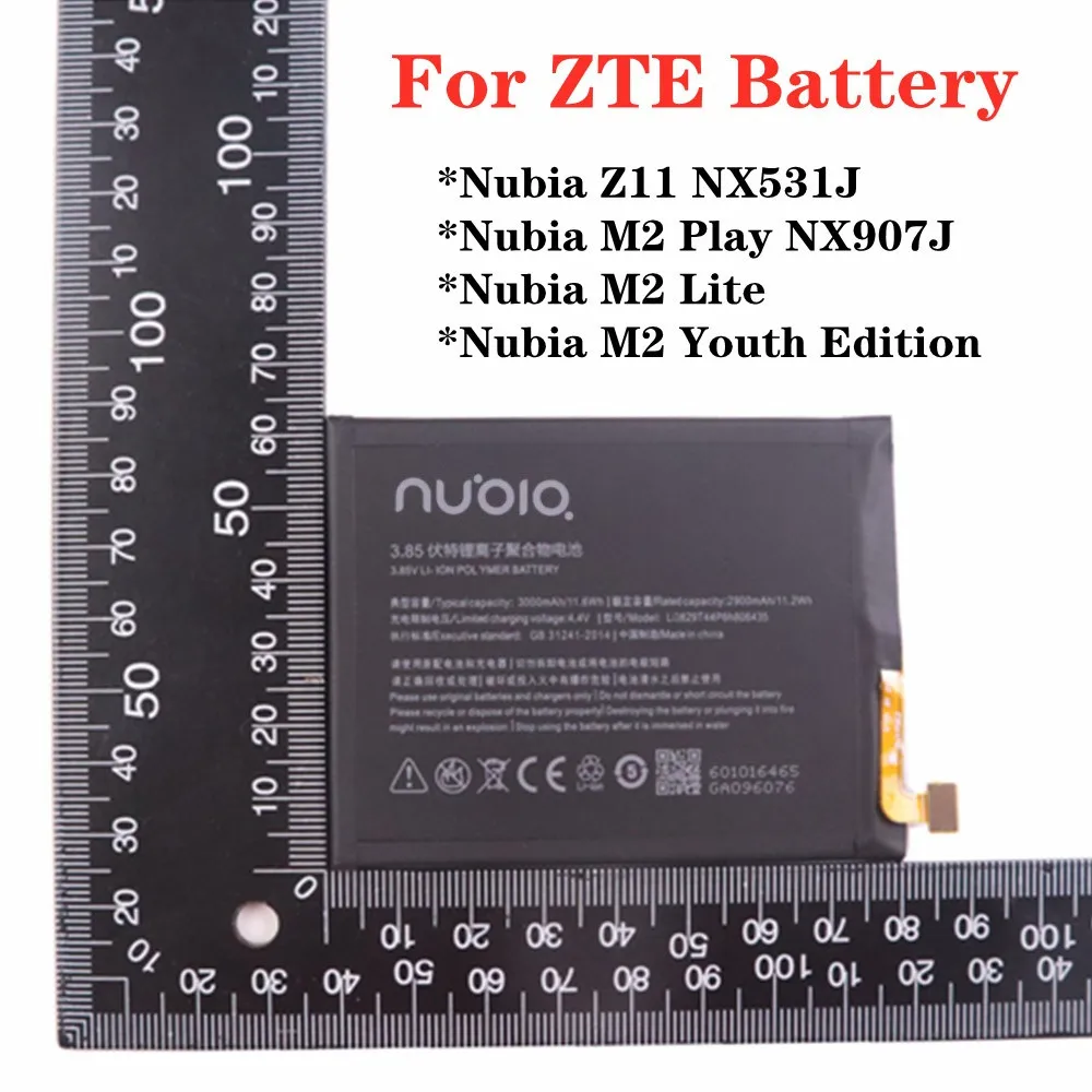 

3000mAh Original Li3829T44P6h806435 Battery For ZTE Nubia M2 Lite Z11 NX531J M2 Youth Edition M2 Play NX907J Battery Bateria