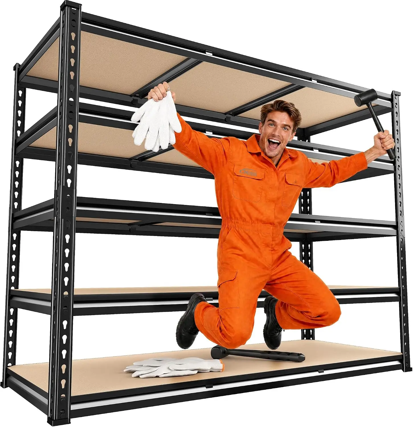 ^3080LBS Garage Shelving for Warehouse, 5 Tier Heavy Duty Shelving | 48