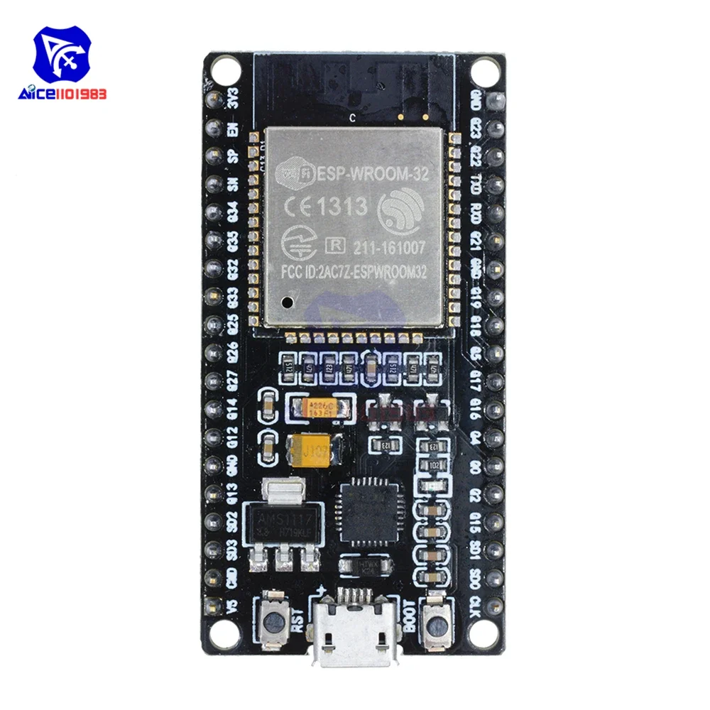 ESP32 Wroom ESP-WROOM-32 WIFI Bluetooth Development Board Dual Core CPU CP2102 Ultra-Low Power ESP32S Micro USB for Arduino