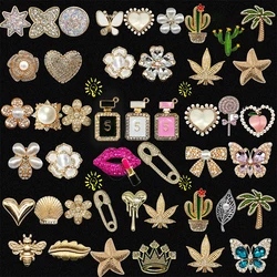 1/5pcs Designer Metal Shoe Charms Perfume Lipstick Luxury Decorations for Shoe Accessorie Butterfly Pins for Women