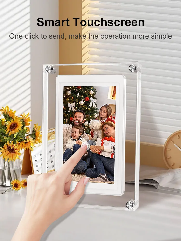 5 Inch WiFi Cloud Touch Digital Picture Frame 1280 x720 IPS HD Cloud Smart Digital Photo Frame,32GB Storage  USB Auto Rotation