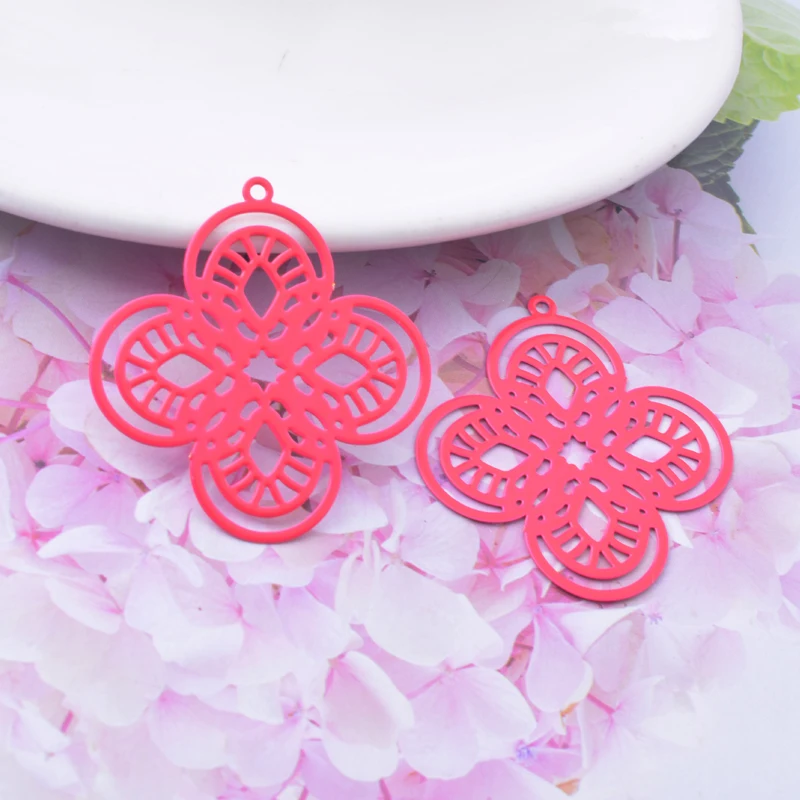 30 Stück/Set AB6757 37*35 Messing Filigran Goldfarben Blumen-Anhänger Schmuckmaterialien Geeignet für DIY-Ohrringe – Detail 5