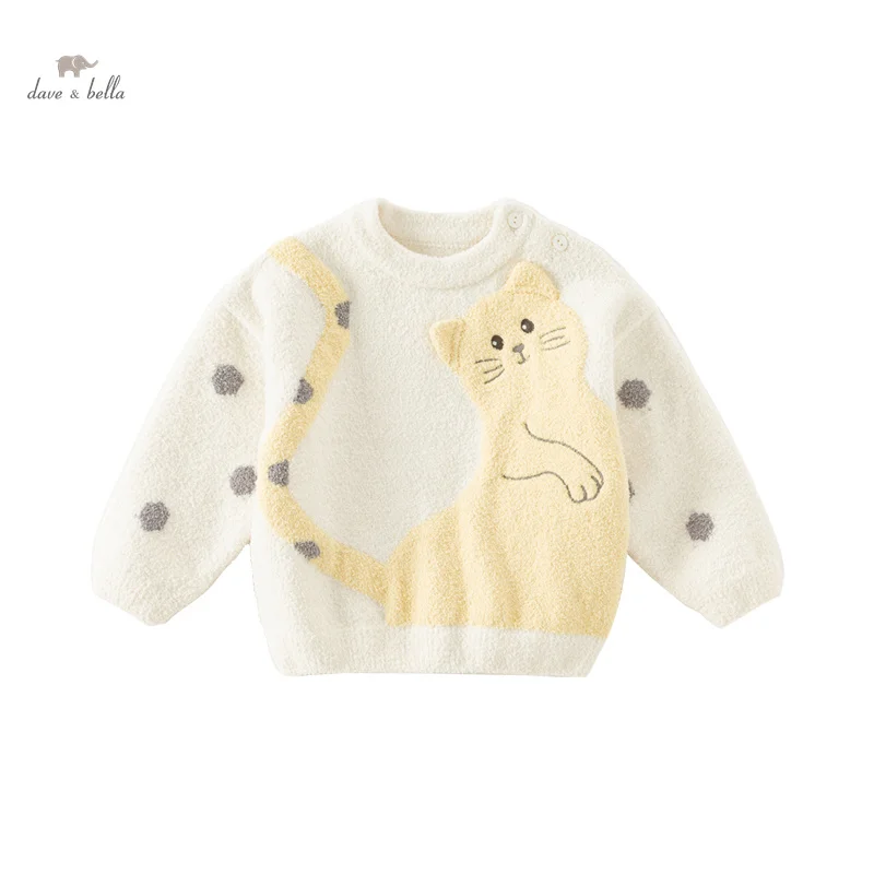 Dave Bella 2023 New Autumn Winter Girls Boys Baby Children Clothes Top Knitted Sweater Pullover Cartoon Fashion Casual DB4237853