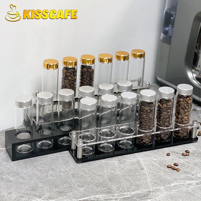 Coffee Beans Storage Container Tube Single Dose Display Rack 30g Bottle Espresso Coffee Accessories Tool Barista Coffeware Sets