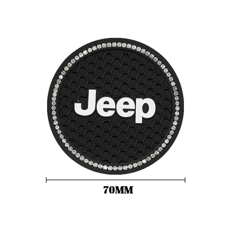Jeep Multi Models Dedicated Cup Holder Coaster Mats 2Pcs Wear Resistant Anti-slip Interior Ornaments Wrangler JK Grand Cherokee - view 6