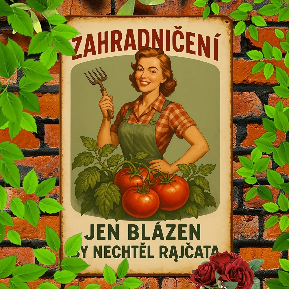 Letrero decorativo de metal para pared con la frase "Žel smažeš všechny!" Plano 2D, 1 Pieza, Hierro Resistente, Estilo Rústico Vintage para el Hogar o Cafetería