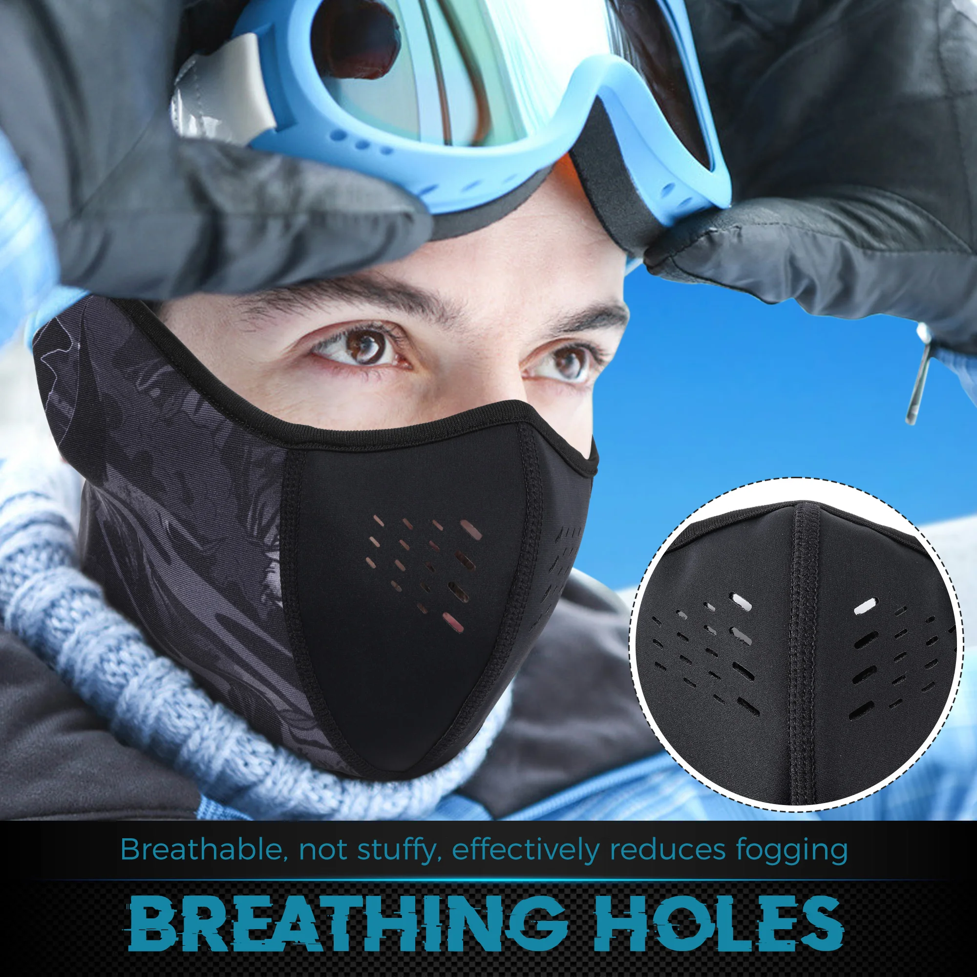 Motorcycle Face Mask Ear Cover Mask Keep Warm Breathable Windproof Cold Weather Winter Headwear Motorbike Moto Rider Accessories