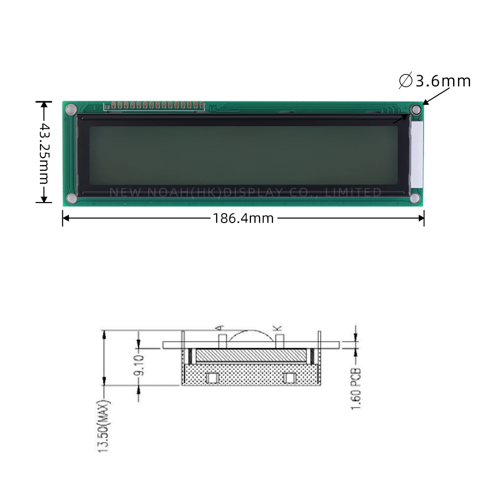 Red Light Black Letters 2002B Character LCD Module 2*20 Voltage 5V 3.3V Optional ST7066U LCD Dual Row Interface LCD Screen