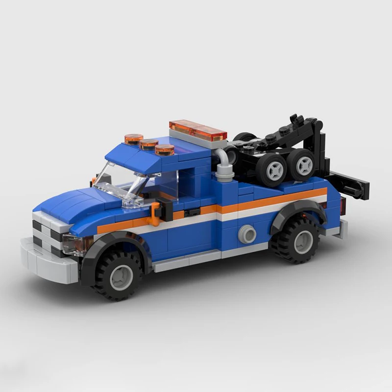 

212 pieces Moc City rescue vehicle light trailer model DIY assembly building block toy children's birthday gift