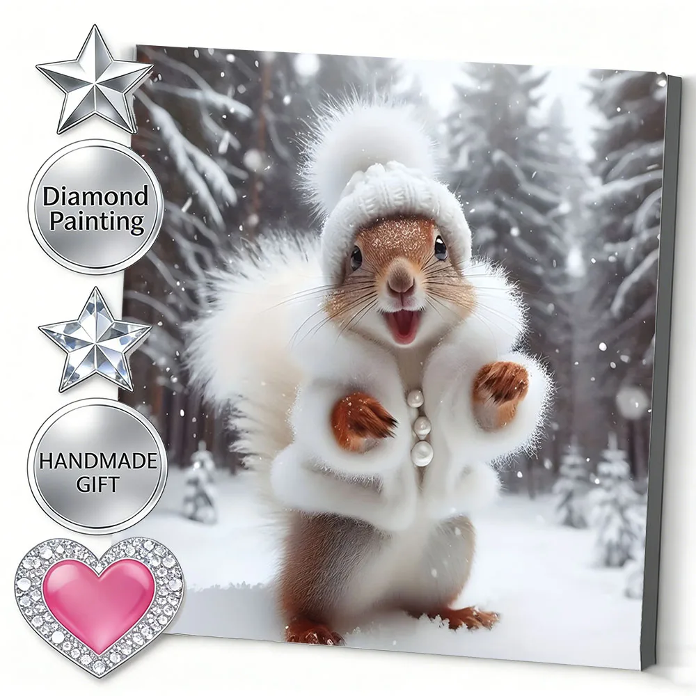 AZQSD Diamond Art Mosaic Rabbit Animal New Arrival Home Decor Art Handicrafts Arts Gift Diamond Painting Kits Winter Snow