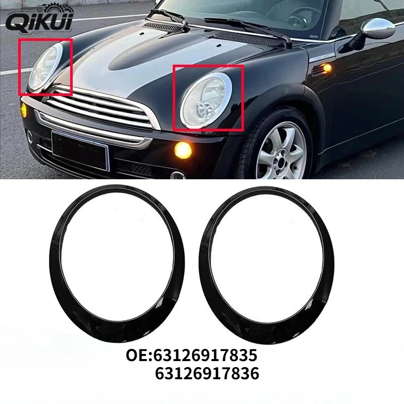 

Car Headlight Outer Frame Car Light Decoration Ring Covers Fit For BMW Mini Cooper R50 R52 R53 2001-2006 63126917835,63126917836