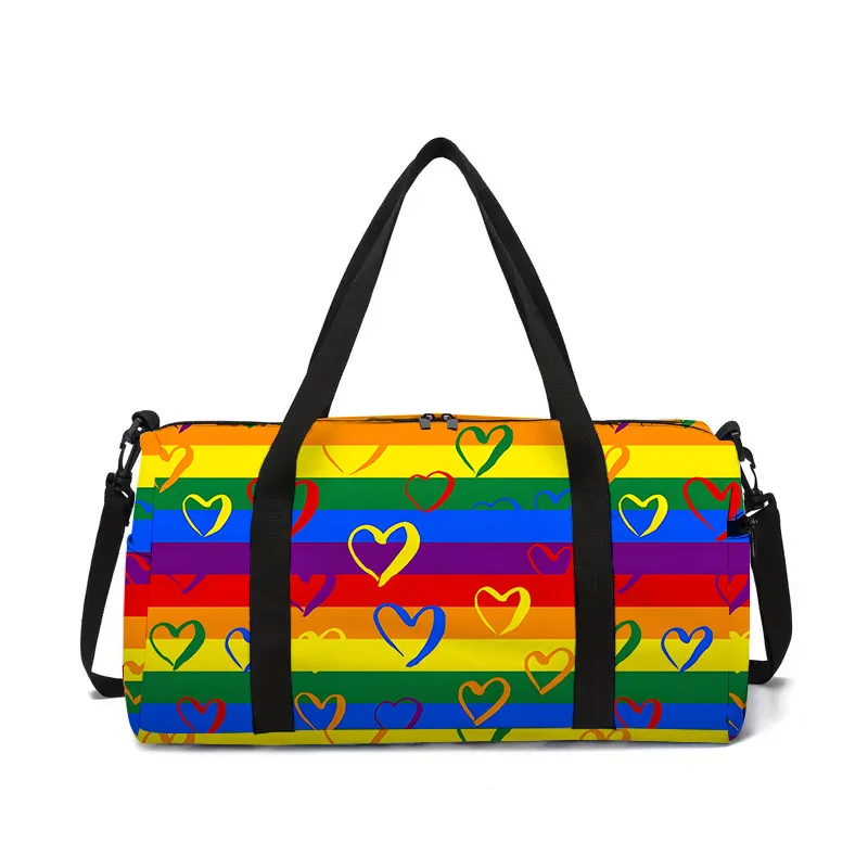 

Fashion stripe graffiti leopard print ethnic style 3D Print Travel Bags Barrel Shape Crossbody Bag Sports Bags Gym Yoga Bag