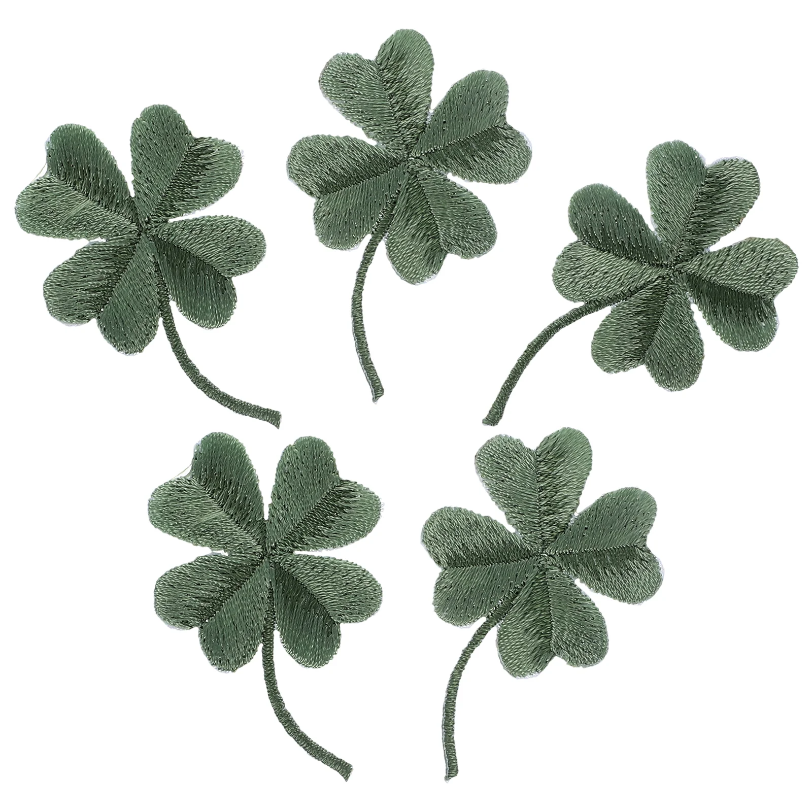 5 Pcs DIY Sewing Patches Embroidery Banner Shamrock Green Cartoon Cloth Stickers Child