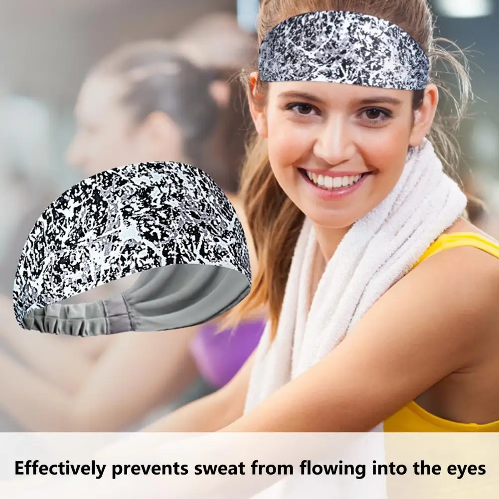 Sports Headband Non-Slip Breathable Sweat Absorption Elasticity Moisture Wicking Elastic Band Men Women Workout Sweatband