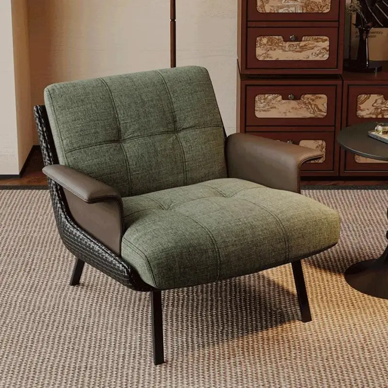 Reading Leisure Lazy Leather Relax The Chair Balcony Bedroom Living Room Floor Makeup Hotel Chair Minimalist Taburete Furniture
