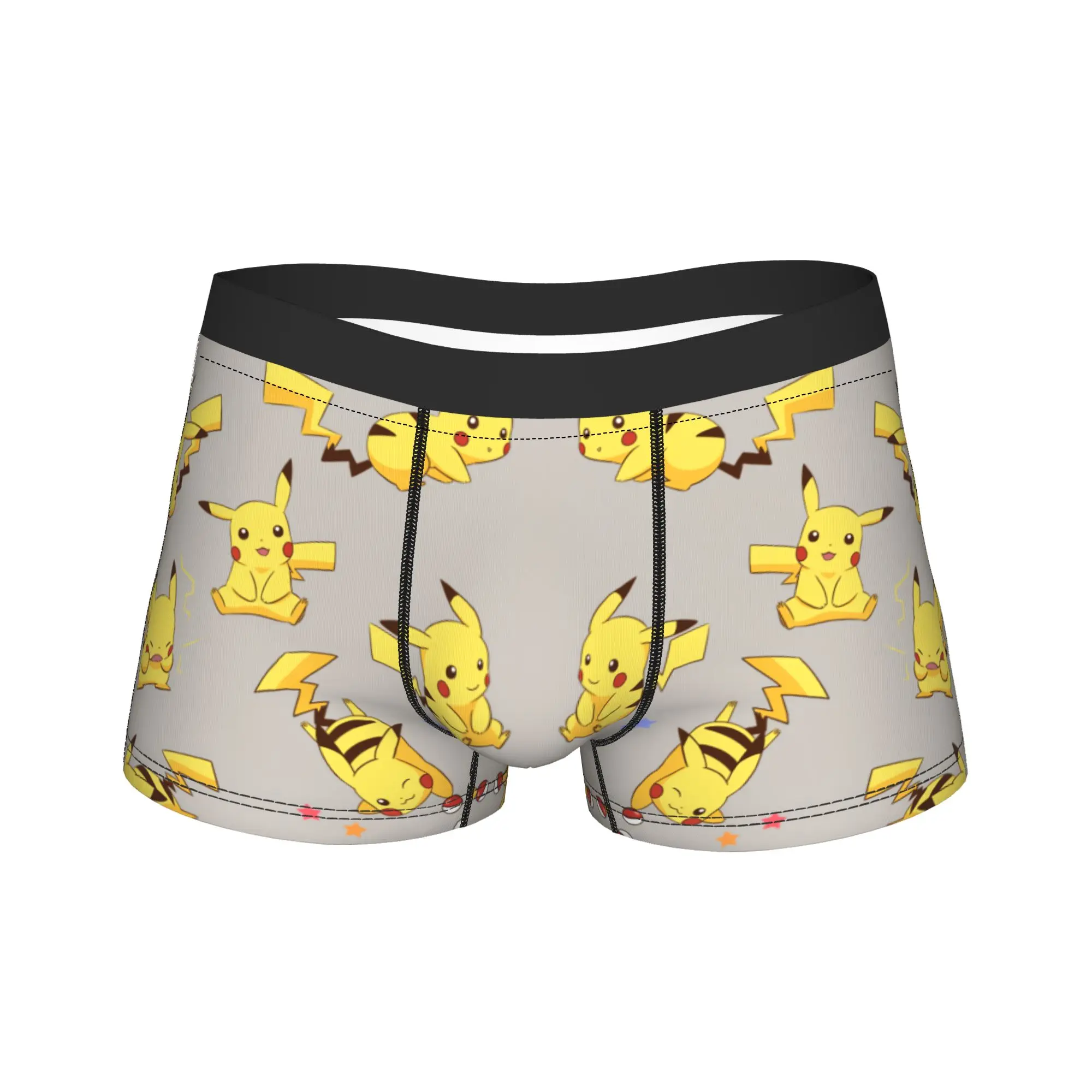 

Трусы-шорты Pikachus, качественное мужское удобное нижнее белье с рисунком, большие размеры