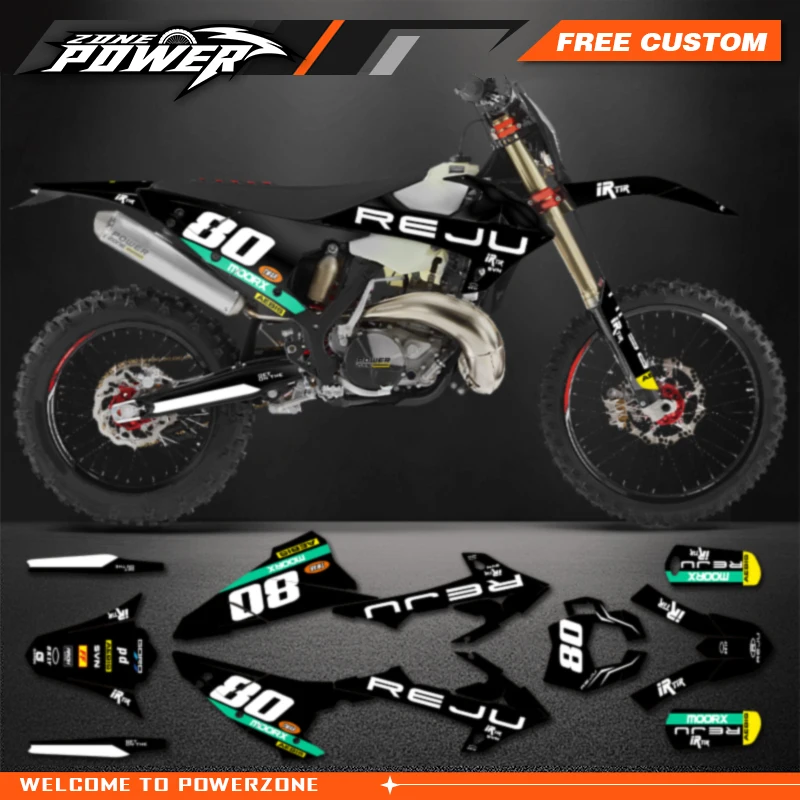 Powerzone Custom Team Graphics Background Sticker Kit for Riju MR 300 2020 2021 Motorcycle Background Decal Stickers Custom 09