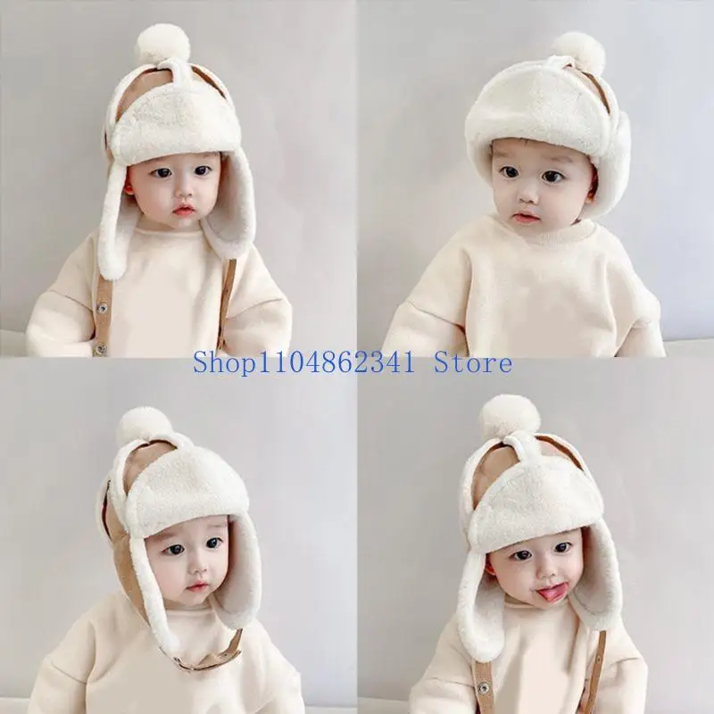 5asd المرقعة القطيفة الطيار قبعة الاطفال الدافئة إيرفلاب قبعة الشتاء في الهواء الطلق الاستخدام اليومي الصياد