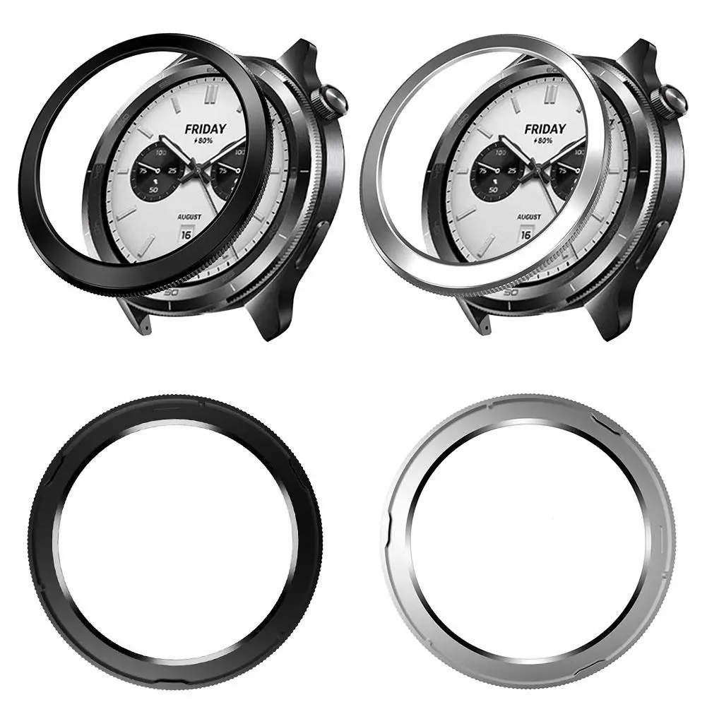 For Xiaomi Watch S4/S3/S2 Bezel Frame PC Material Replacement Protective Ring Cover Anti-Scratch Black/Silver Accessory