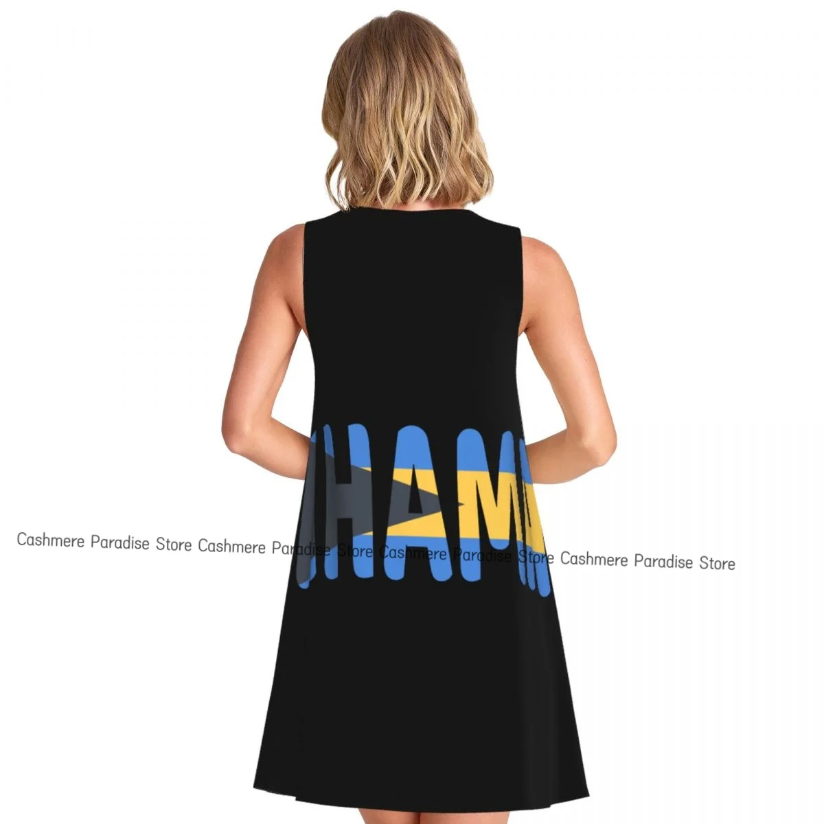 Women's Dress Bahamas Flag Summer Casual T Shirt Dresses Beach Cover up Tank Dress