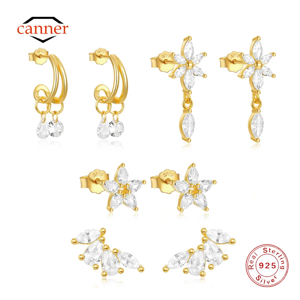 

Женские серьги-гвоздики с фианитами, в виде цветка