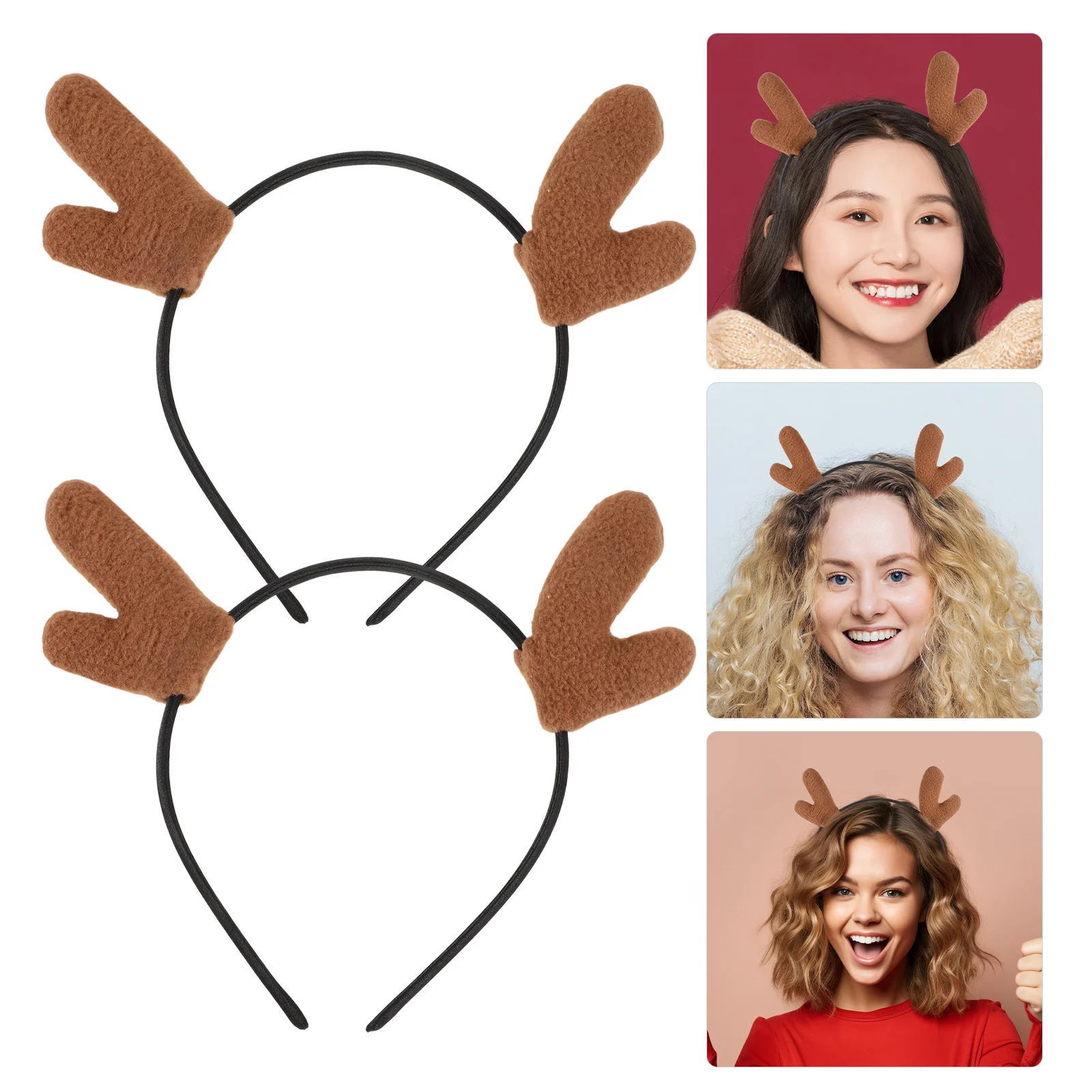 

3Pcs Christmas Antler Headband Elk Hairband Xmas Party Headwear Holiday Hair Accessories Antler Headband Christmas Headbands