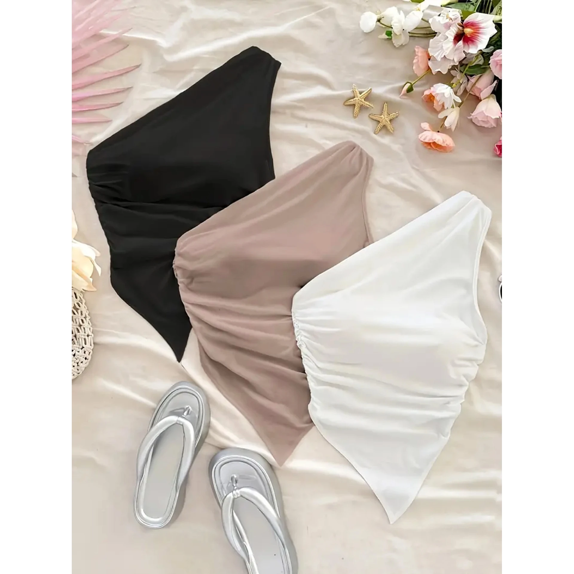 Unisex Seamless Asymmetric Collar Vest Fashionable Patchwork Slim Fit  Color Cross-Border New Arrival Women's Tube Top