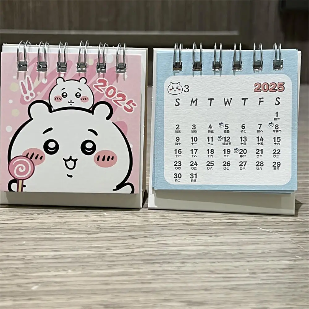 New 2025 Chiikawa Mini Desk Calendar Student Desktop Small Calendar Cartoon Usagi Desktop Decorative Calendar Ornaments Gifts