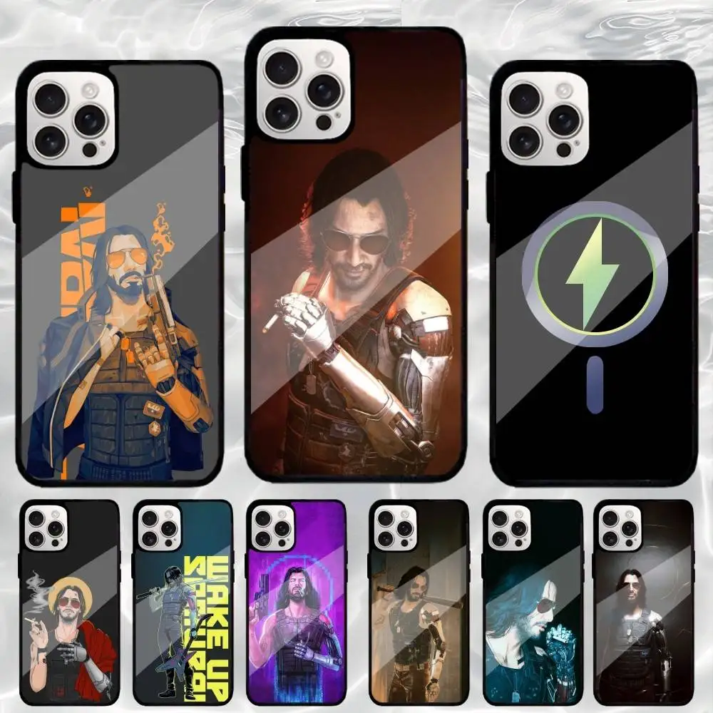 

C-Cyberpunk J-Johnny Silverhand Phone Case For iPhone17,16,15,14,13,12,11 Plus,Pro Max Magnetic For Magsafe Wireless Charging