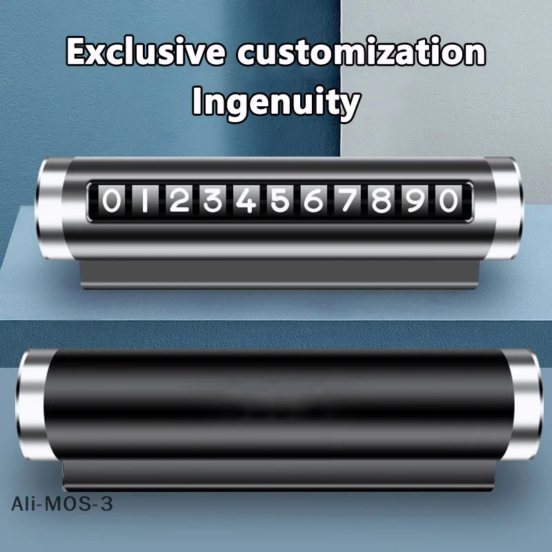 【S】Metal Car Temporary Parking Card Rotate Phone Number Plate Aluminum Stickers Park Stop In Car-styling Auto Accessories