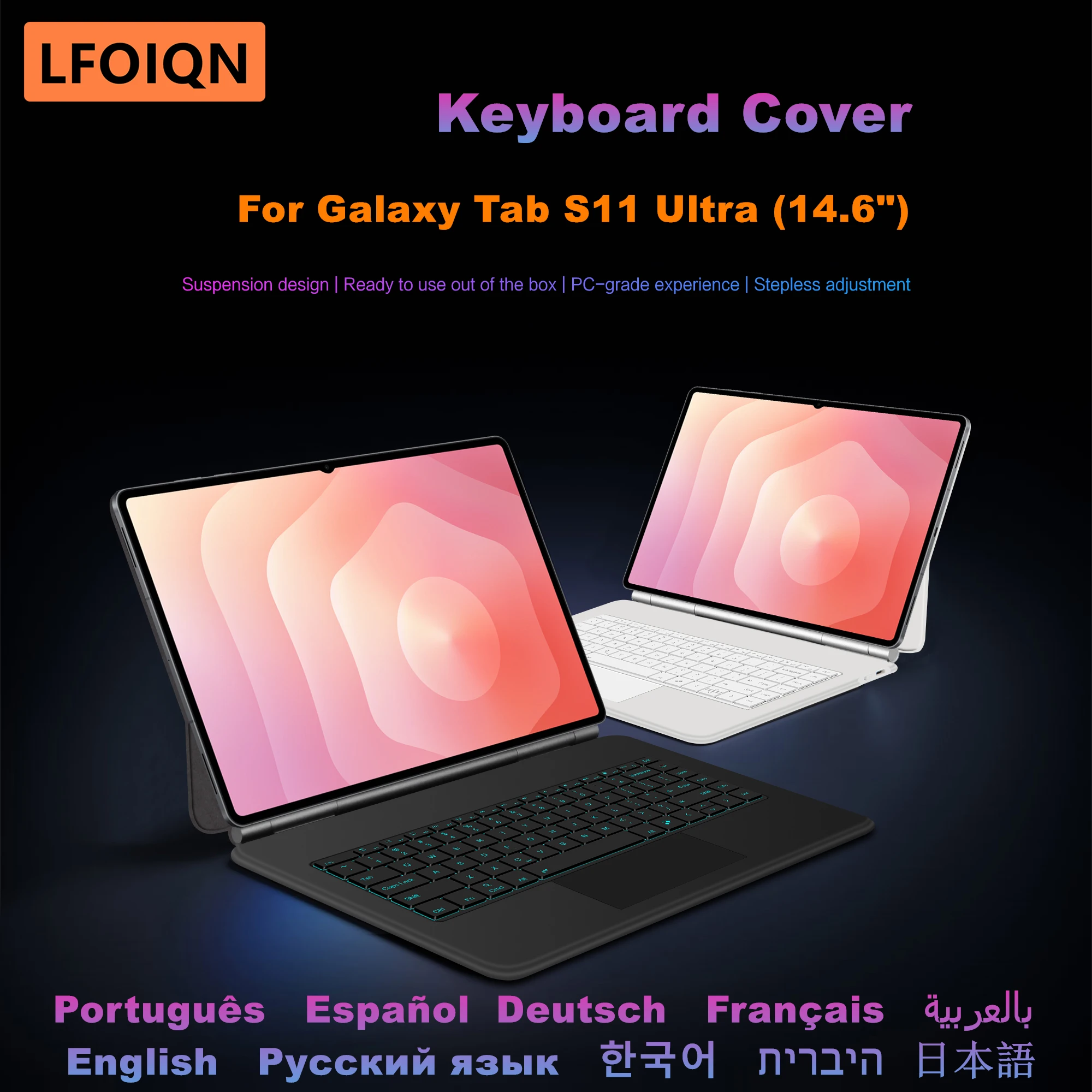 LFOIQN Book Cover Keyboard For Samsung Galaxy Tab S11 Ultra 14.6 inch 11