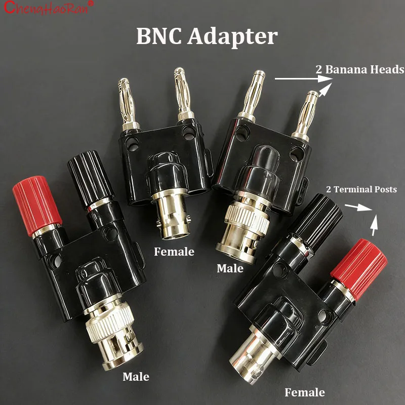 

ChengHaoRan 1PC BNC Male Plug&Female Jack Adapter to 2 Terminal Blocks Banana Head Connector Coaxial Test Converter