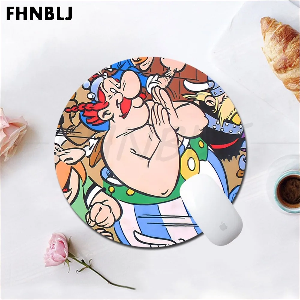 Asterix Obelix Mousepad Small Round Office Student Gaming Thickened Writing Pad Non-slip Cushion Mouse Pad For PC Computer Table