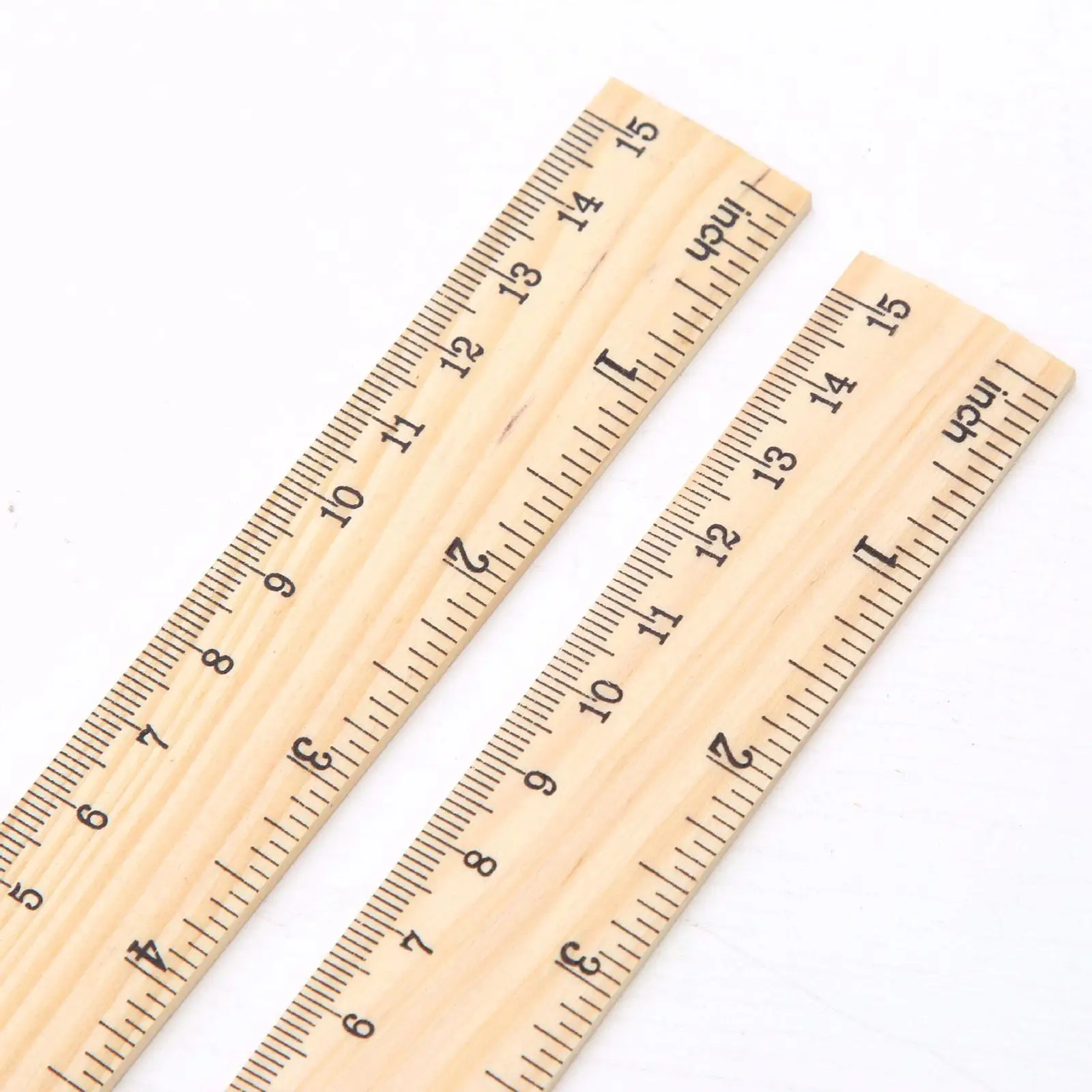 Wood Rulers with Dual Scale Metric and Imperial Accurate Marking Straight Edge Measuring Tool for Students Architects