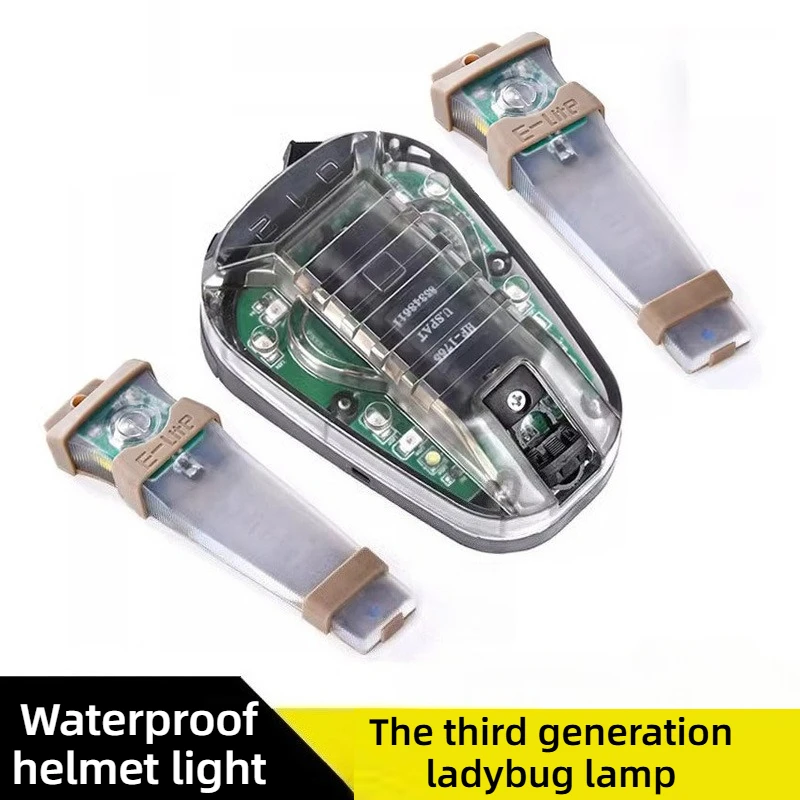 Outdoor Third-generation Ladybug Light Stroboscopic Identification Light Signal Waterproof Helmet Light