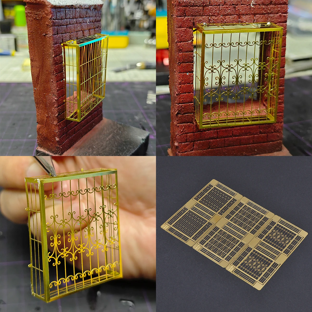 

1/35 photo eatch PE sand table diorama Scale model kit security window burglary-resisting window bar fence protection net