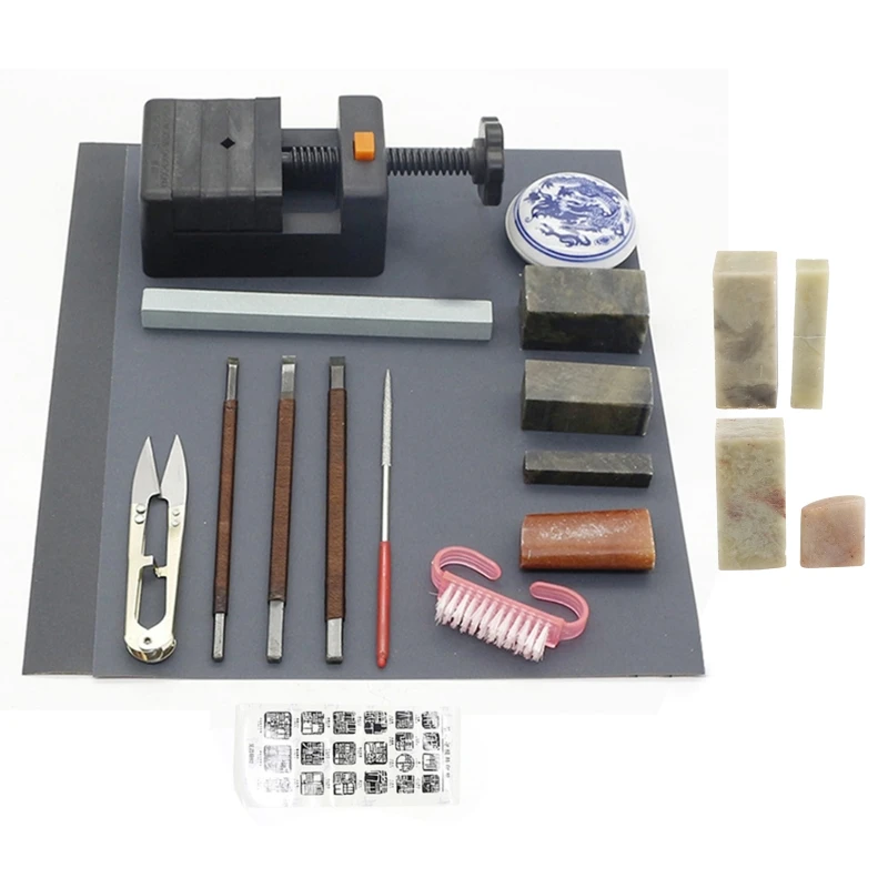 Portable Seal Stamp Stone Carving Tool Chisels/Knife Set Kit Chinese Seal Stamp Stone, Wood Seal Bed Stamp Carved Drop Shipping