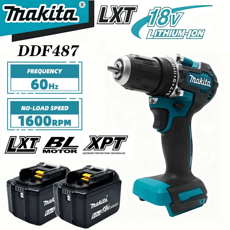 

Оригинальная аккумуляторная дрель Makita DDF487, бесщеточная электрическая ударная отвертка и комплект аккумуляторов Makita 18 В, 6 Ач, 9 Ач BL1860 1890