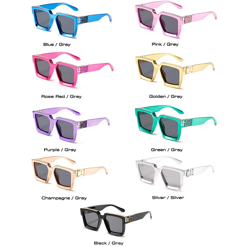 SHAUNA Retro Square Luxury Women Sunglasses Fashion Brand Designer Colorful Eyewear Shades UV400 Men Silver Mirror Sun Glasses