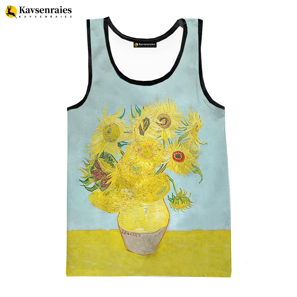 Newest Van Gogh Oil Painting 3D Printed Tank Tops Men Summer Vest Women Casual Sleeveless T-shirt Hip Hop Oversized Tops 2023