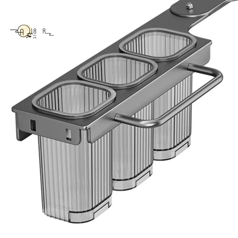 

A18R -Wall-Mounted Multi-Functional Knife Holder - Folding Shelf For Kitchen, Includes Chopsticks Tube And Cutter Storage