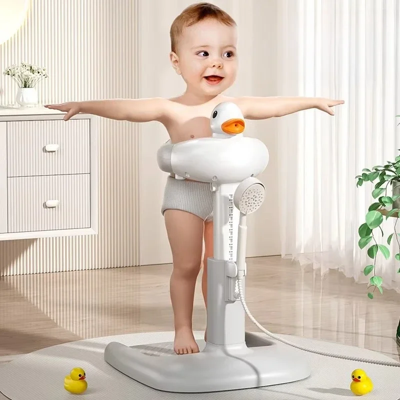 Adjustable height foldable design baby bath stand baby bath tower with non-slip base for homes and daycare centers