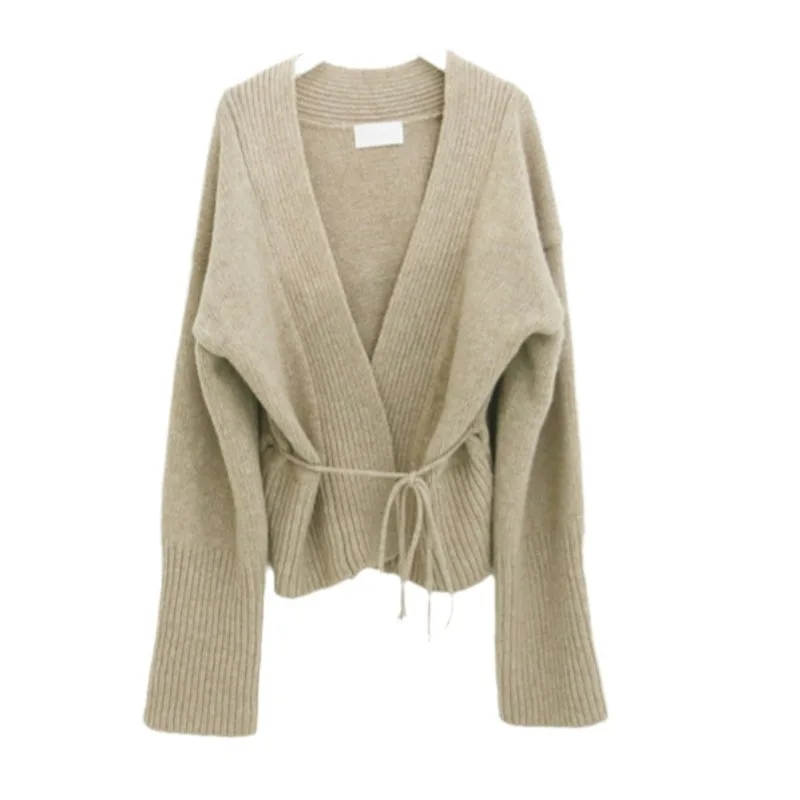 Cardigan comodo Cardigan oversize con scollo a V Cardigan termico corto corto corto Pullover in maglia retrò elegante e contemporaneo