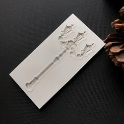 Street lamp silicon 3D fudge mold cake decoration tool DIY paste chocolate mold cake fudge clay decoration baking tool