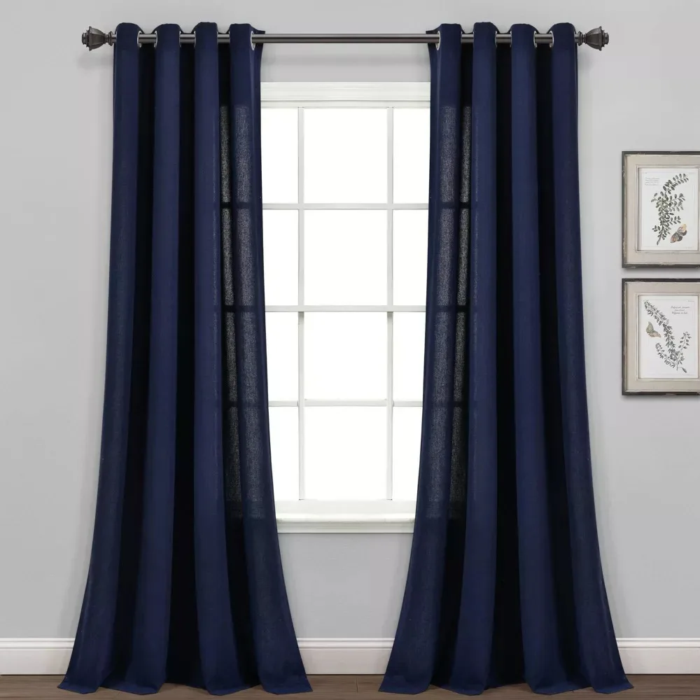 

Window Curtains,Set of 2 (84"x52") Faux Linen Grommet Window Curtain Panels,Curtains