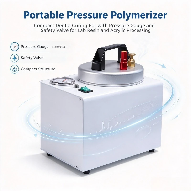 Portable Pressure Polymerizer Pot Dental Resin Curing Pot Glue Filling Boiler for Denture Processing Lab Equipment