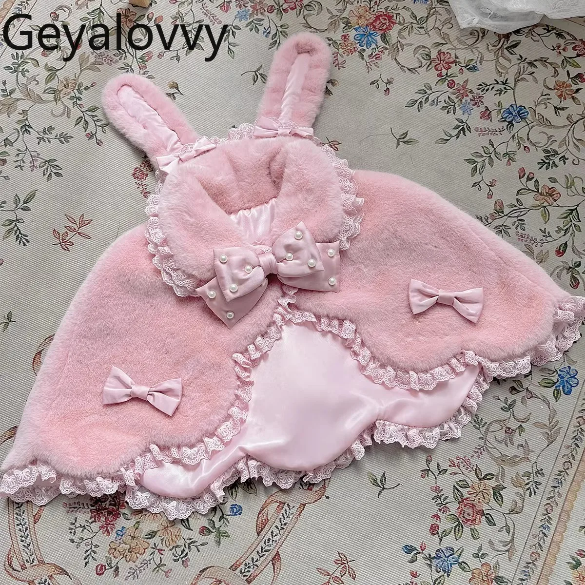 ผ้าคลุมไหล่ลูกไม้สไตล์โลลิต้า น่ารัก สำหรับผู้หญิง ใช้ได้ทุกวัน ฤดูใบไม้ร่วง ฤดูหนาว สไตล์หวาน ผ้าคลุมไหล่สั้น เสื้อคลุมแบบพอนโช