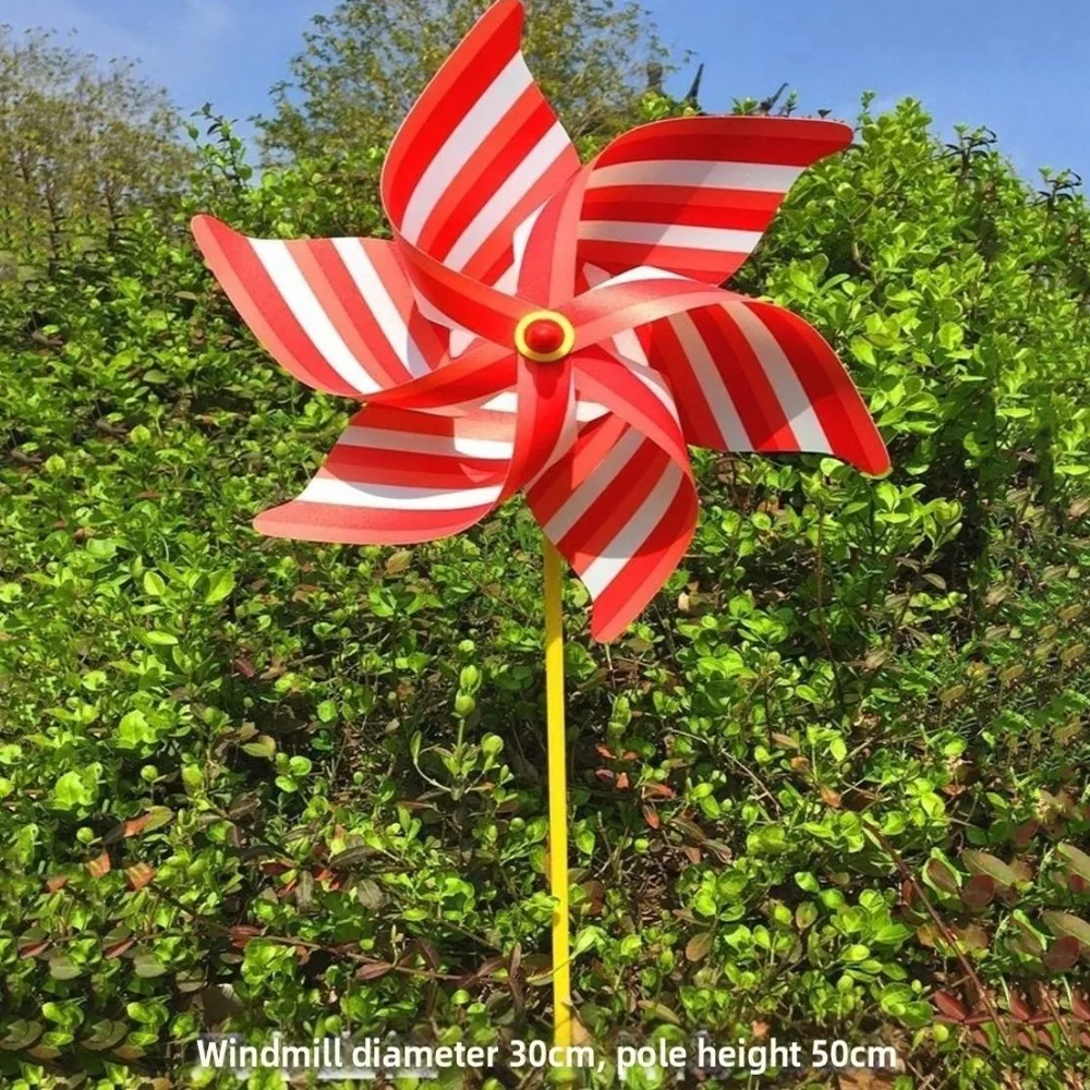 2pcs 30cm Six Leaf Pinwheel Windmill PVC Festival Gift Wind Spinner Outdoor Children's Toys Colorful Wind Windmill